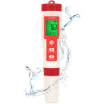 Aiperq ph m�tre num�rique 5 en 1 testeur ph �lectronique pour eau avec �cran lcd ? mesure ph, orp, ha2, ...