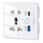 Prise murale intelligente (5 prises + 2 ports usb) compatible avec alexa, application et commande vocale, ...