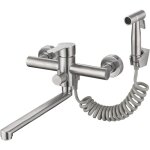 Aiperq robinet de cuisine mural en nickel bross avec douchette latrale - mitigeur d'vier utilitaire ...