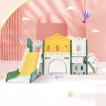 Nmonet ? aire de jeux enfants 6 en 1 ? toboggan, panier de basket, tour d'escalade, passerelle, ch�teau ...