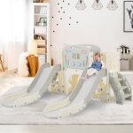 Aire de jeux - aire de jeux extrieure 8 en 1 sur le thme de la vie marine pour enfants avec toboggan, ...