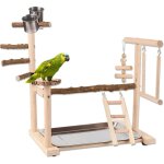 Aire de jeux oiseaux bois ? �chelle, balan�oire, mangeoire, plateau ? petits / moyens oiseaux