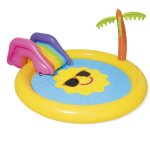 Aire de jeux pataugeoire sunny island 237 x 201 x 104 cm avec toboggan et arroseur Aire de jeux pataugeoire sunny island 237 x 201 x 104 cm avec toboggan et arroseur