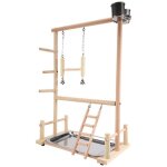 Aire de jeux pour perroquets, perchoir en bois naturel pour perroquets, support de jeu, chelles pour ...