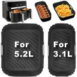 Airfryer moule en silicone pour tefal ey9018 dual easy fry 5, 2 / 3, 1 l, moulinex 8, 3 l, cecotec 5, ...