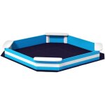 Bac � sable enfant 3 - 6 ans en bois - 4 si�ges, doublure de fond - dim. 133 x 133 x 16 cm - bleu blanc ...