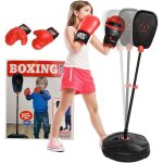 Punching ball enfant - sac de frappe enfant - hauteur rglable - base lestage, 2 gants inclus - rouge ...