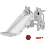 Toboggan enfant design girafon - panier de basket - ball int�gr� - ballon, pompe inclus - plastique gris ...