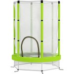 Trampoline enfant 140 cm max. 45 kg - filet scurit, porte zippe, 6 poteaux rembourrs - vert pomme ...