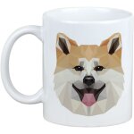 Akita, akita inu - mug avec photo et inscription chien gomtrique art - dog