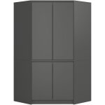 Akord - armoire d'angle s100 gris graphite 100 cm 4 portes fa�ade gris graphite 6 �tag�res 100x50x180 ...