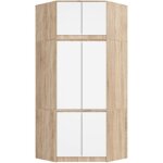 Akord - armoire d'angle avec surmeuble s100 chêne sonoma 100 cm 6 portes façade blanche 100x50x235 cm ... Akord - armoire d'angle avec surmeuble s100 chêne sonoma 100 cm 6 portes façade blanche 100x50x235 cm ...