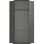 Armoire d'angle avec surmeuble akord s100 gris graphite 100 cm 6 portes 100x50x235 cm