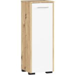 Akord - colonne salle de bains fin chêne artisan 30 cm 1 porte façade blanche 2 étagères 30x30x85 cm Akord - colonne salle de bains fin chêne artisan 30 cm 1 porte façade blanche 2 étagères 30x30x85 cm