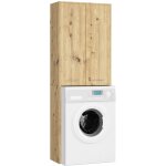 Meuble pour machine � laver fin ch�ne artisan 64 cm 2 portes fa�ade ch�ne artisan 4 �tag�res 64x30x180 ...