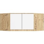Akord - surmeuble pour armoire s100 ch�ne artisan 100 cm 2 portes fa�ade blanche 3 �tag�res 100x50x55 ...