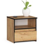 Akord - table de chevet cl1 chne craft 40 cm 1 tiroir faade chne craft 1 tagre 40x35x40 cm