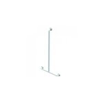 Akw - barre d'appui inox couvert d'epoxy en t avec support douchette blanc 600x1200mm d32mm