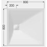 Akw - receveur onyx blanc 800x800mm 12820wh - ch