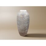 Deco in paris - vase en polyrésine blanc et argent h43 cm alaia Deco in paris - vase en polyrésine blanc et argent h43 cm alaia