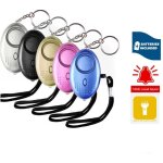 Alarme personnelle, 5 pi�ces 130db porte cle alarme d'urgence avec torche anti agression avec lumi�re ...