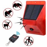 Alarme sir�ne solaire fort son 129db stroboscope avec t�l�commande capteur de mouvement de contr�le pour ...