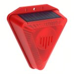 Alarme solaire d�tecteur de mouvement 129db avertissement sir�ne rouge clignotante r�pulseur d'animaux ...