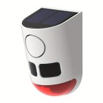Alarme solaire ext�rieure avec d�tecteur de mouvement ? sir�ne de s�curit� 129db, flash led rouge, batterie ...