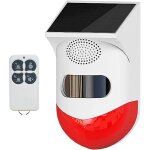 Alarme stroboscopique avec d�tecteur de mouvement, sir�ne d'alarme ext�rieure avec t�l�commande 120 db, ...