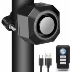 Alarme velo antivol rechargeable usb sans fil avec supports de montage, sensibilit� r�glable, dispositif ...