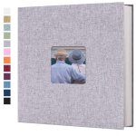 Album photo, scrapbooking - 28x26cm - 40 pages, peut contenir 120 photos - couverture en lin - gris - ...