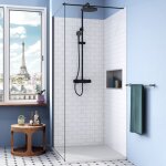 Ceramia - alda receveur de douche 80x80cm + siphon eslim90. pierre de synth�se, blanc mat (ald15 - 8080b ...