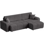 Mobilier deco - alicia mini - canap� d'angle convertible et r�versible avec coffre en velours c�tel� ...