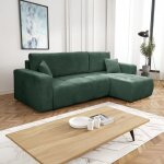 Mobilier deco - alicia mini - canap d'angle convertible et rversible avec coffre en velours ctel ...