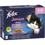 Aliment pour chatons felix fantastic junior, saveurs assorties en gele, 1, 02 kg (12 x 85 g)
