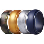 Alliance en silicone pour homme, bord �tag�, avec rainures respirantes - 8 mm de large, 2, 5 mm d'�paisseur ...