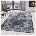 Allotapis - tapis vintage lavable en machine rayé velvet noir 80x150 Allotapis - tapis vintage lavable en machine rayé velvet noir 80x150