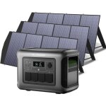 Allpowers r1500 lite station �lectrique portable avec 3 panneaux solaire pliables de 200w, 1056wh batterie ...