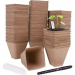 Alovez 120 pi�ces pots de semis biod�gradable godets de repiquage 8cm carr� godet semis pot jardinage ...