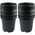 Alovez lot de 50 pots de fleurs en plastique noir de 15 cm pour plantes succulentes, l�gumes et boutures ...