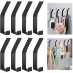 Alovez - lot de 8 pat�res pour mur, noires, pat�res modernes, porte - manteau avec vis invisibles �galement ...