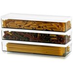 Alovez - bote hermtique en plastique pour ptes, pot  spaghetti avec couvercle, rcipient rectangulaire ...