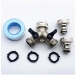 Alovez - distributeur d'eau en laiton nickelé pour arrosage - 1 vers 2 / 3 sorties - filetage 25mm - ... Alovez - distributeur d'eau en laiton nickelé pour arrosage - 1 vers 2 / 3 sorties - filetage 25mm - ...