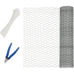 Alovez grillage hexagonal galvanis� de 40 cm x 10 m avec 100 attaches de c�ble et 1 coupe - fil, treillis ...