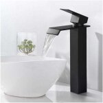 Alovez - noir mitigeur de lavabo robinet salle de bain haut mitigeur pour vasque haut de gamme design ...