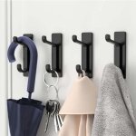 Alovez - patères adhésives, sans perçage, noir, paquet de 5 Alovez - patères adhésives, sans perçage, noir, paquet de 5