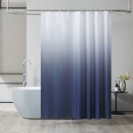 Rideau douche lavable en machine, textile polyester, anti moisissure, chic, rideaux salle de bain pour ...