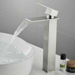 Alovez - robinet simple de lavabo robinet cascade haut salle de bain rectangulaire monotrou cartouche ... Alovez - robinet simple de lavabo robinet cascade haut salle de bain rectangulaire monotrou cartouche ...