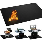Alovez - tapis de protection 122x76cm tapis barbecue sol d'ext�rieur tapis de gril anti feu bbq tapis ...