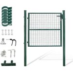 Alovze portillon de jardin 100 x 100 cm avec serrure maille mtallique - vert